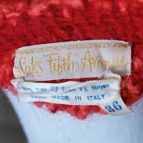 Saks VTG 60s Wool Sweater Mock Neck Boxy Fit Twee Mad Men 3/4 Sleeve Turtleneck - Picture 3 of 13